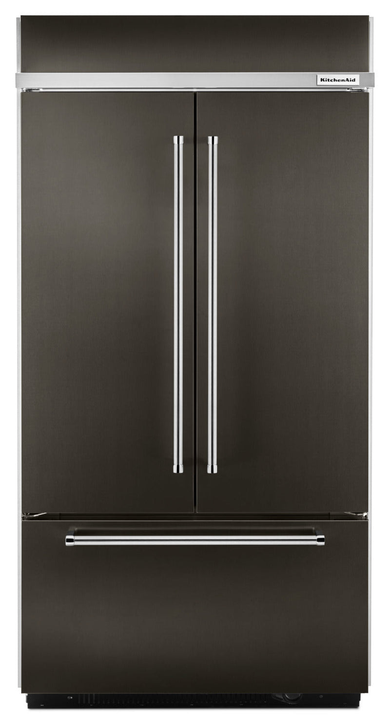 KitchenAid Black Stainless Steel French Door Refrigerator (24.2 Cu. Ft.) - KBFN502EBS