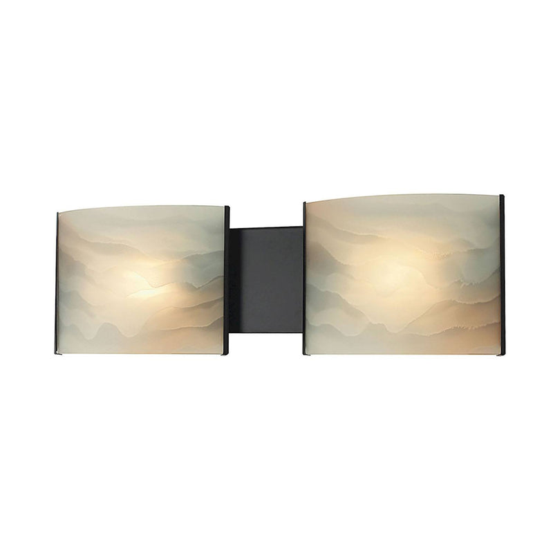 Rouen 2 Light Vanity Light - Oil Rubbed Bronze/Honey Alabaster Glass