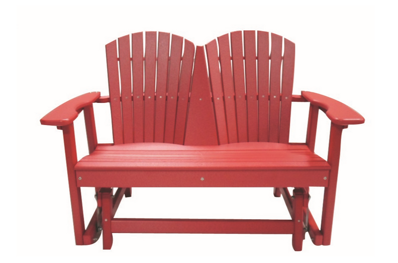 POLY LUMBER You and Me Glider Bench - Cardinal Red