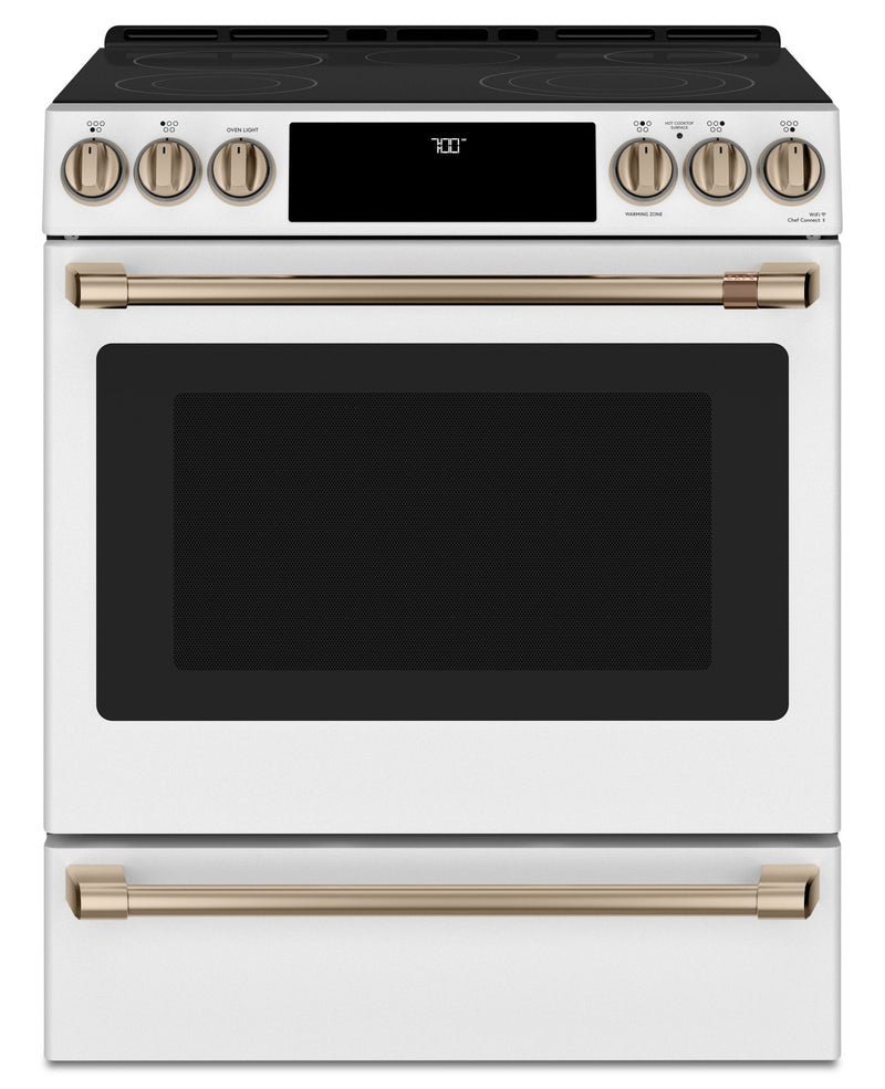 Café 30" Slide-In Radiant and Convection Electric Range - CCES700P4MW2