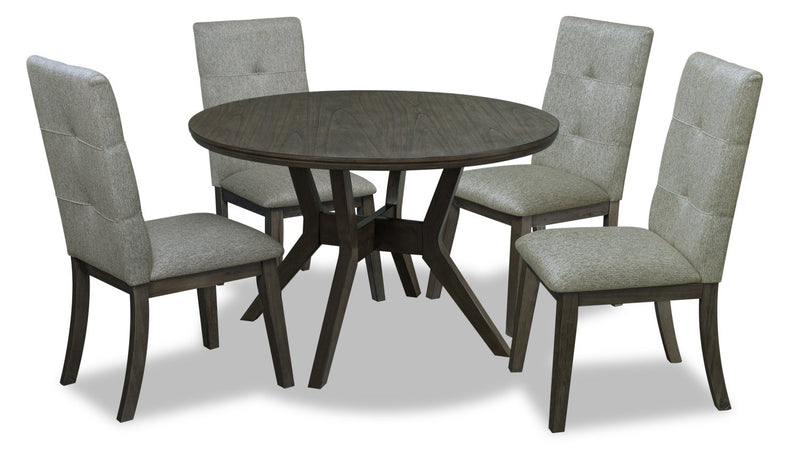 Hillview 5-Piece Round Dining Set - Grey