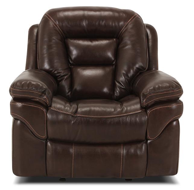 Quin Genuine Leather Power Reclining Chair - Walnut