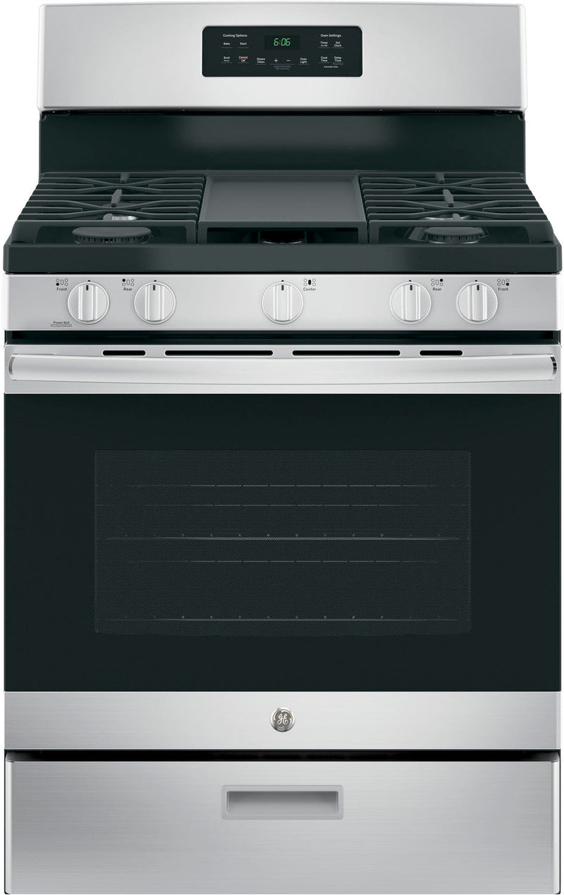 GE Stainless Steel Freestanding Gas Range (5.0 Cu. Ft.) - JCGBS66SEKSS