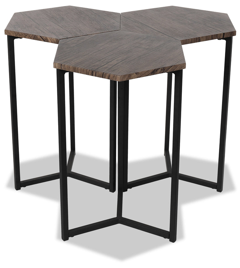 Cleo 3-Piece Chairside Table Package - Brown  