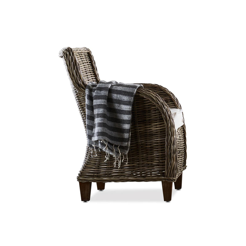 Lazio-I Curved Arm Chair With Seat Cushion