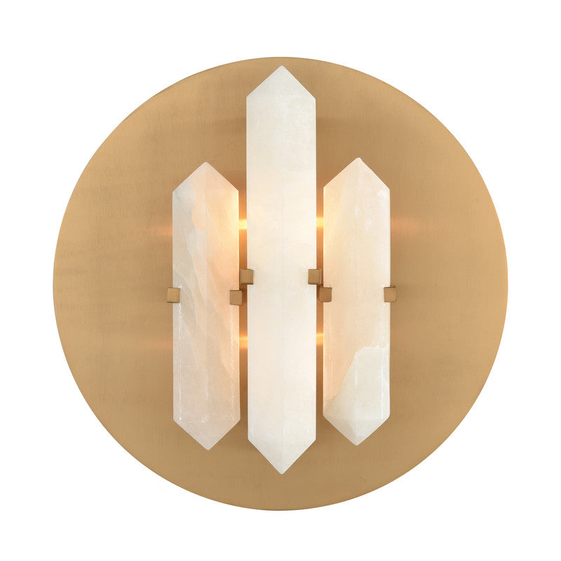 Murici II Stone 2-Light Wall Sconce - White/Alabaster
