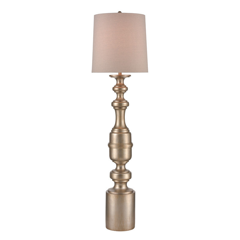 Apicu Linen Floor Lamp - Antique Gold/Taupe