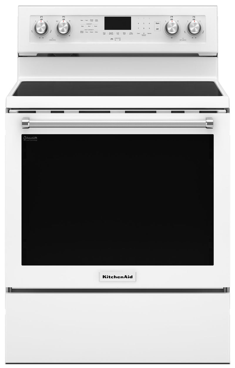 KitchenAid 6.4 Cu Ft. Five-Element Electric Convection Range - White