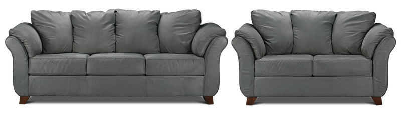 Breton Sofa and Loveseat Set - Dark Grey