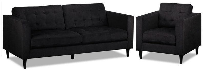 Julianstown Sofa and Chair Set - Charcoal