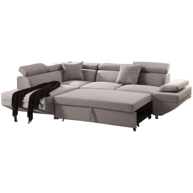 Ben Upholstered Sleeper Sectional - Grey