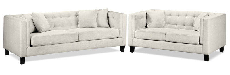 Arbor Sofa and Loveseat Set - Wheat