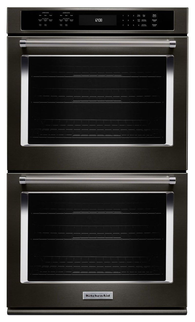 KitchenAid Black Stainless Steel Double Wall Oven (10 Cu. Ft.) - KODE500EBS