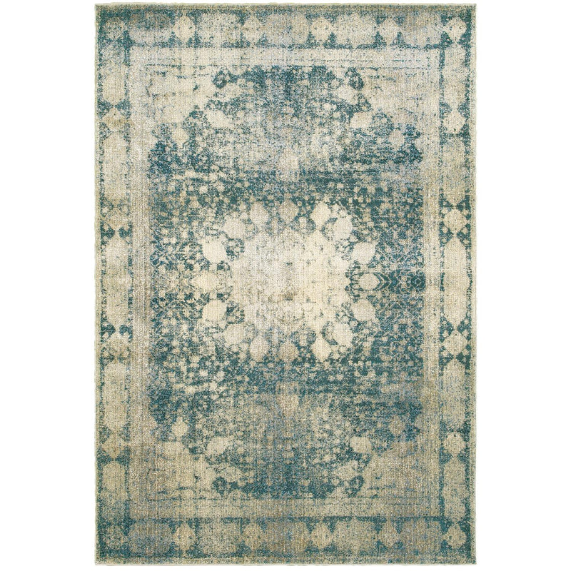 Escalon W4445SL Distressed Medallion Area Rug (5'3"X7'6")