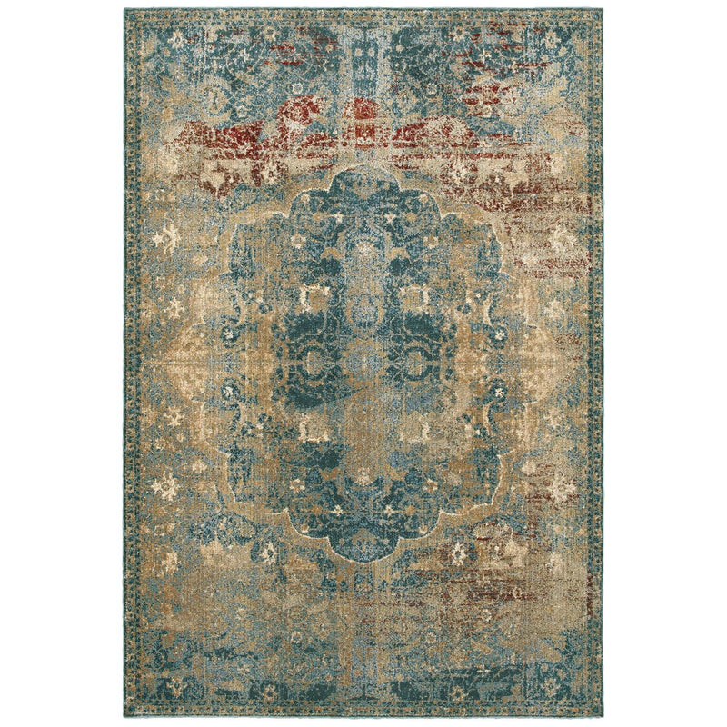 Escalon W4449HL Distressed Medallion Area Rug (3'10"X5'5")