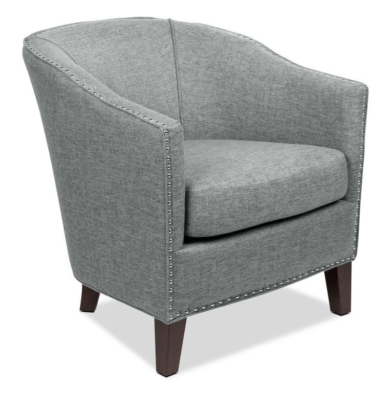 Chalmette Linen-Look Fabric Accent Chair - Grey