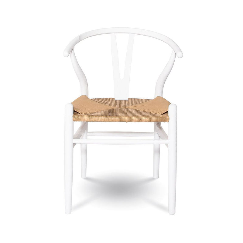 Jessbul Wishbone Dining Chair - White/Natural