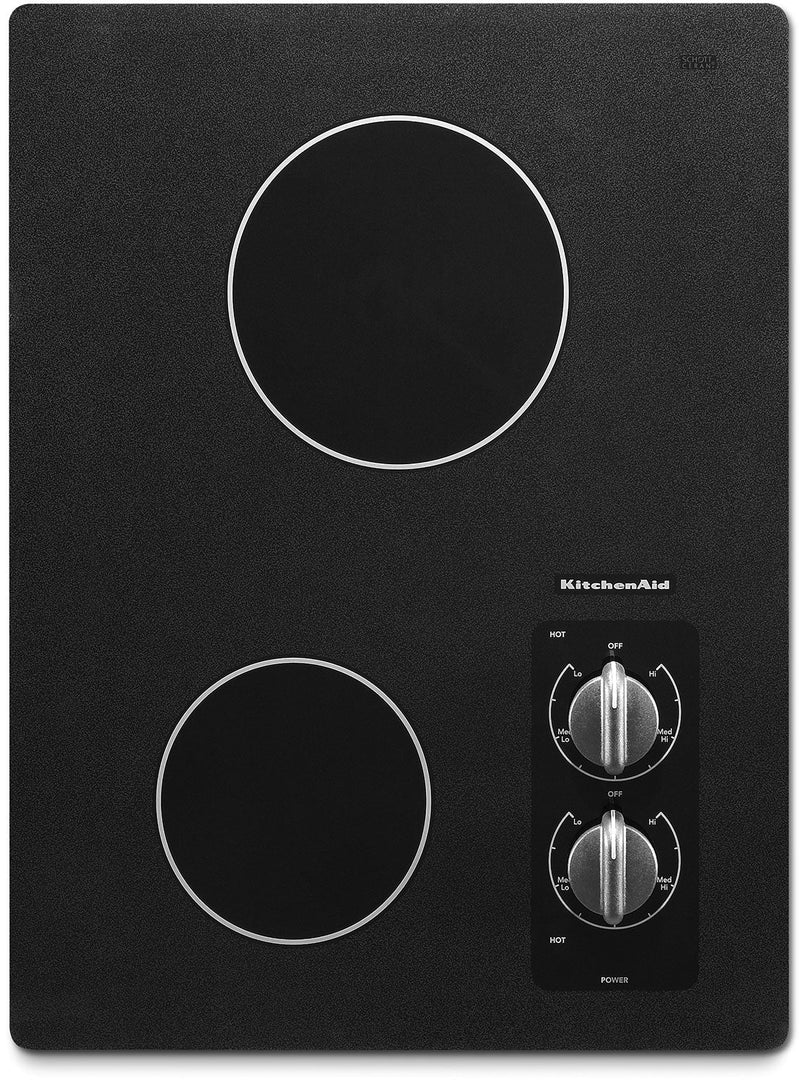 KitchenAid Black Stainless Steel 15" Electric Cooktop - KECC056RBL