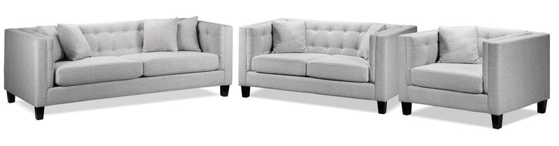 Arbor Sofa, Loveseat and Chair and a Half - Grey