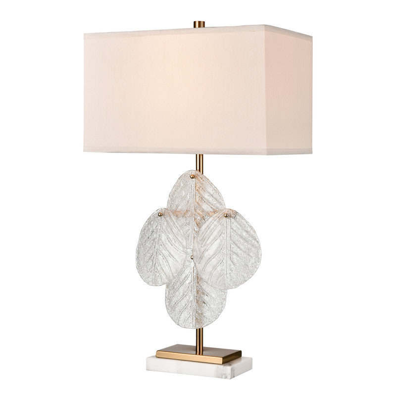 Hespor Marble Table Lamp - Satin Brass/Linen
