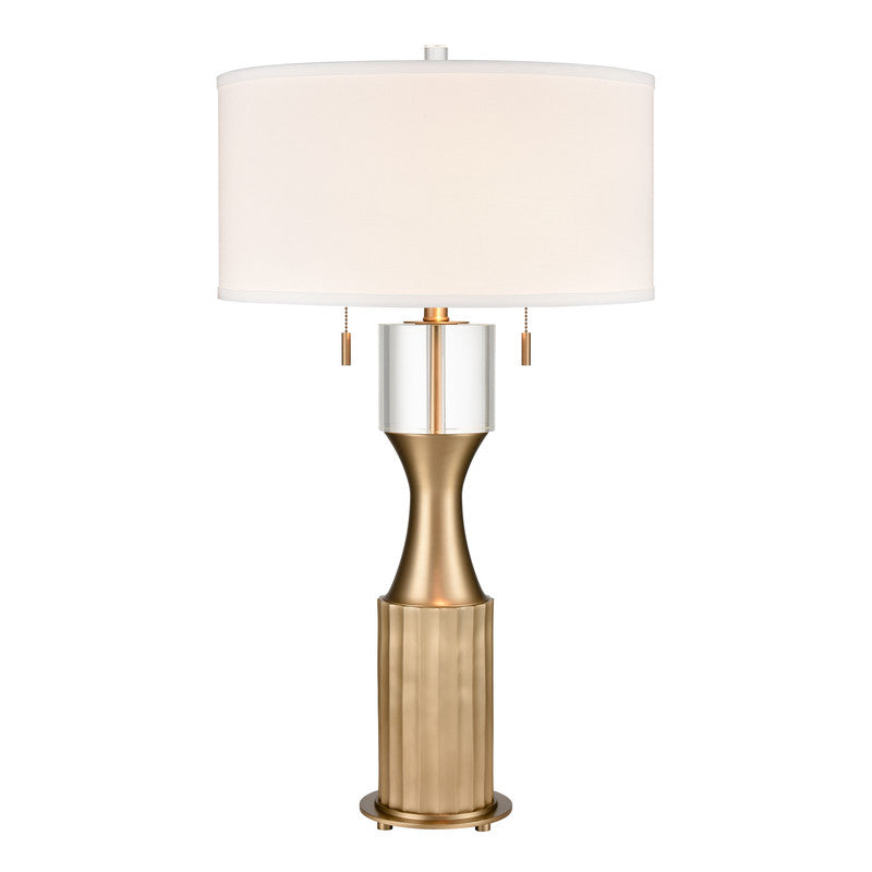 Barkham 2-Light Table Lamp - Brass/White