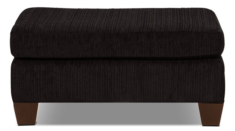 Preesall Chenille Ottoman - Chocolate