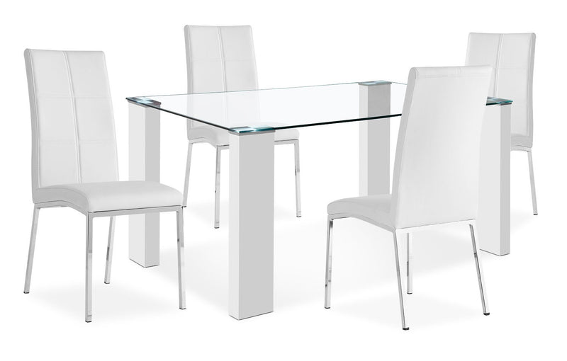 Convoy 5-Piece Dining Set - White