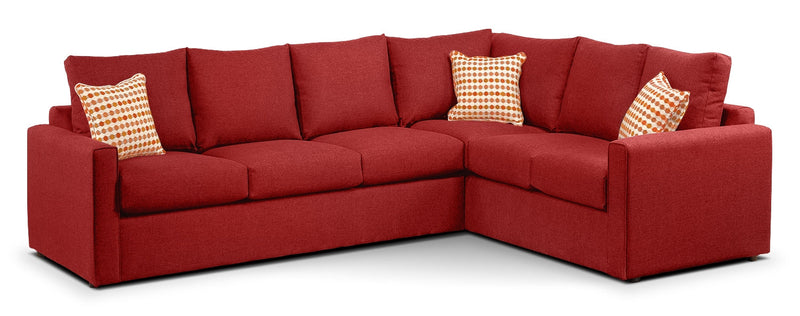 Serena 2-Piece Sectional with Left-Facing Queen Sofa Bed - Cherry