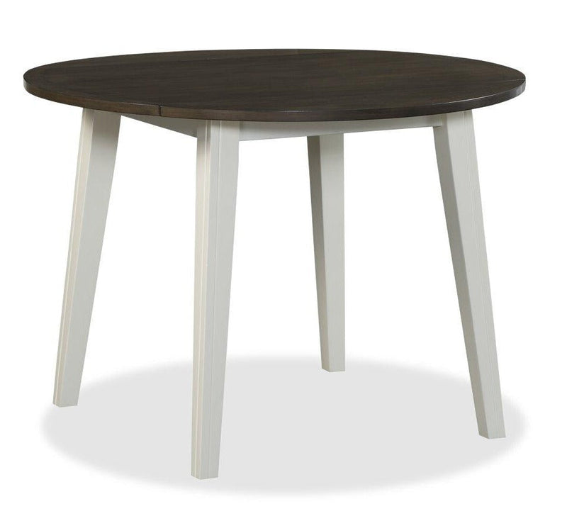 Evant Round Drop-Leaf Dining Table - White