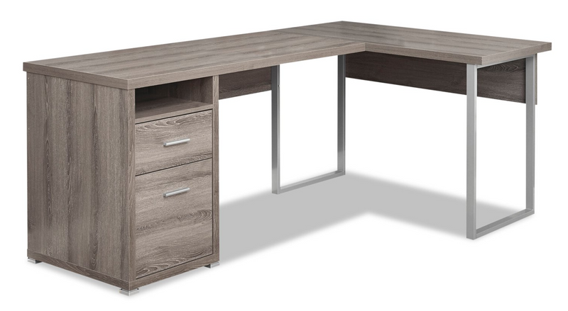 Wasta Reversible L-Shaped Desk - Dark Taupe