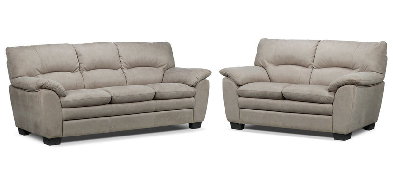 Maree Sofa and Loveseat Set - Silver Grey