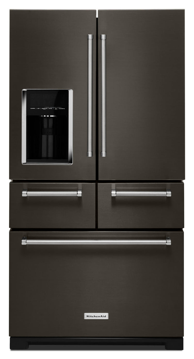 KitchenAid Black Stainless Steel French Door Refrigerator (25.8 Cu. Ft.) - KRMF706EBS