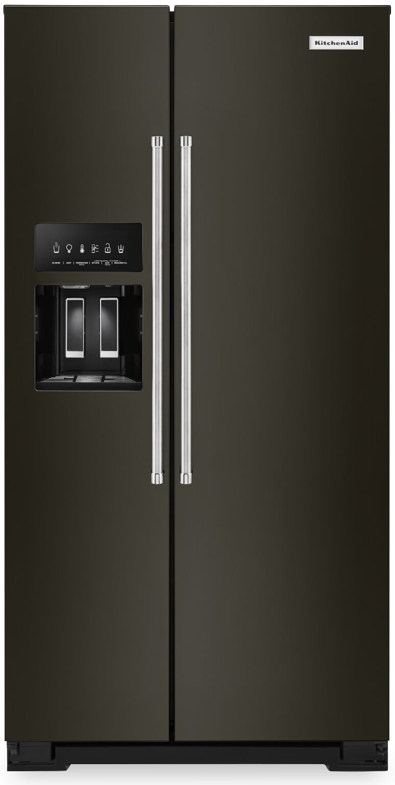 KitchenAid 22.6 Cu. Ft. Counter-Depth Side-by-Side Refrigerator - KRSC703HBS