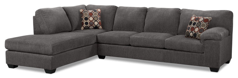 Farrow 2-Piece Chenille Left-Facing 4-Seater Sectional - Grey