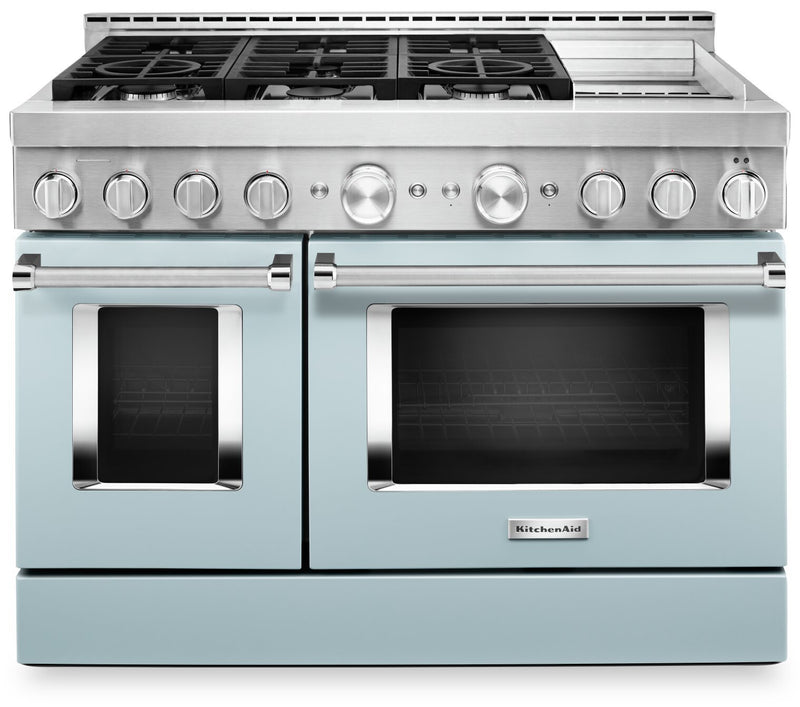 KitchenAid 48'' Smart Commercial-Style Dual Fuel Range with Griddle - KFDC558JMB