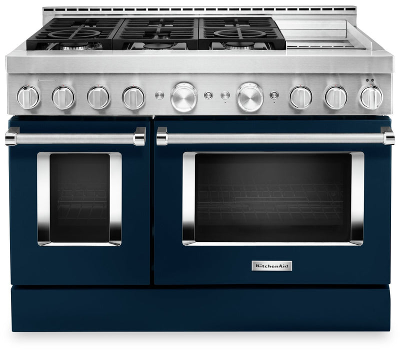 KitchenAid 48'' Smart Commercial-Style Dual Fuel Range with Griddle - KFDC558JIB