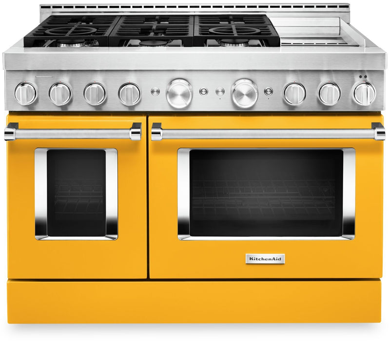 KitchenAid 48'' Smart Commercial-Style Dual Fuel Range with Griddle - KFDC558JYP