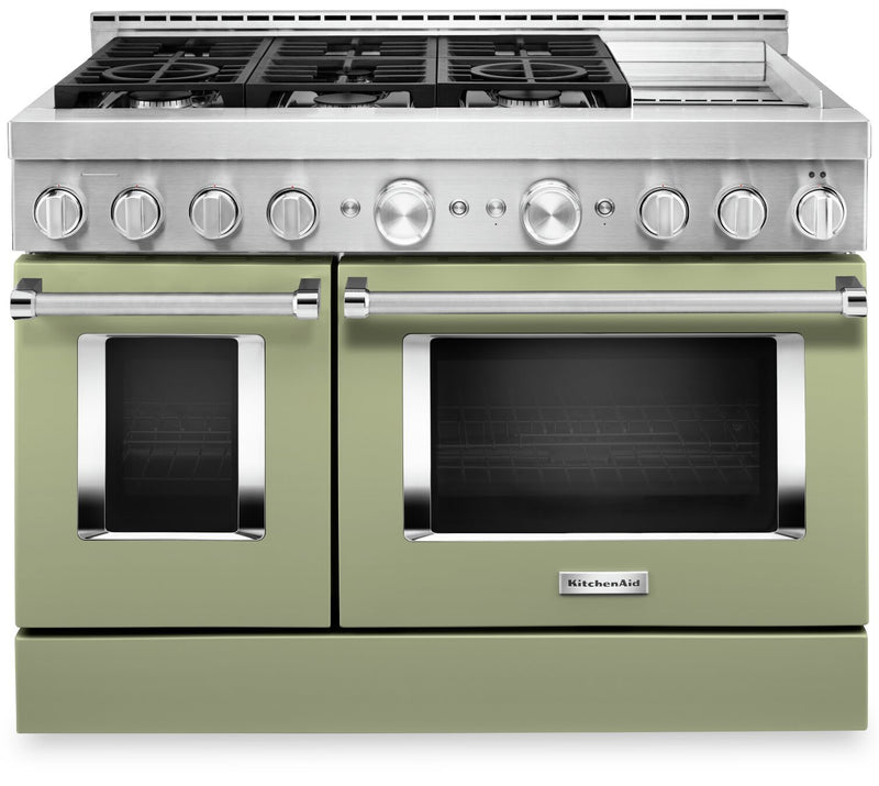KitchenAid 48'' Smart Commercial-Style Dual Fuel Range with Griddle - KFDC558JAV