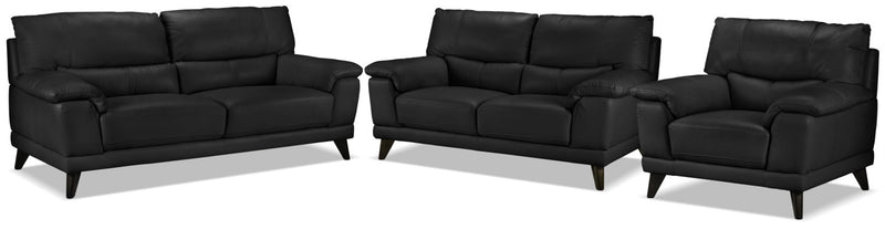Belturbet Sofa, Loveseat and Chair Set - Classic Black