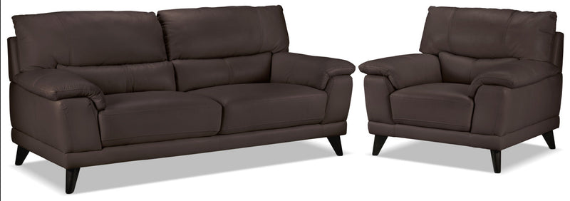 Belturbet Sofa and Chair Set - Dark Chocolate