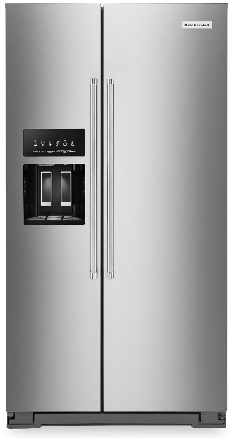 KitchenAid 19.9 Cu. Ft. Counter-Depth Side-by-Side Refrigerator - KRSC700HBS