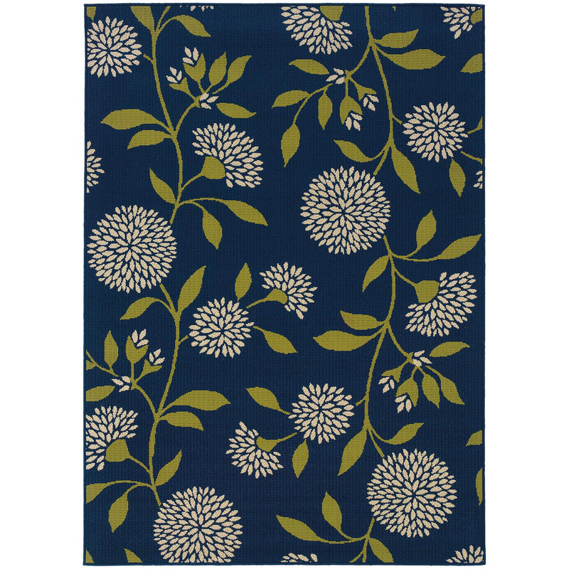 Lagoon W8327LL Floral Indoor/Outdoor Area Rug (6'7"X9'6")