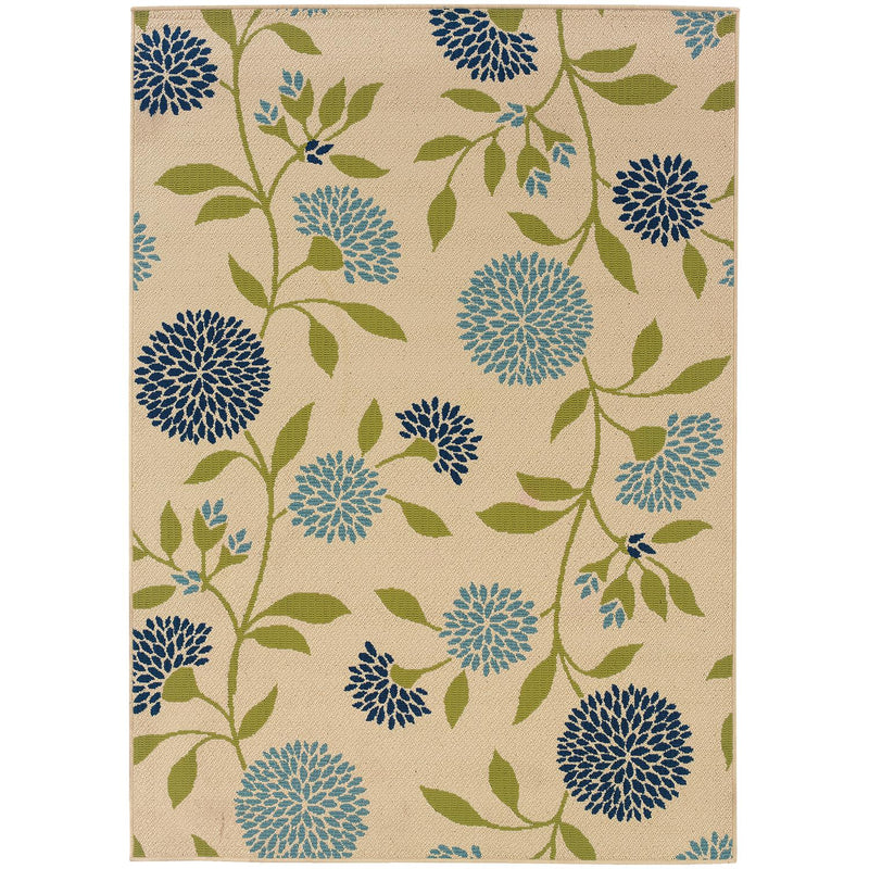 Lagoon W8327YL Floral Indoor/Outdoor Area Rug (7'10"X10'10")