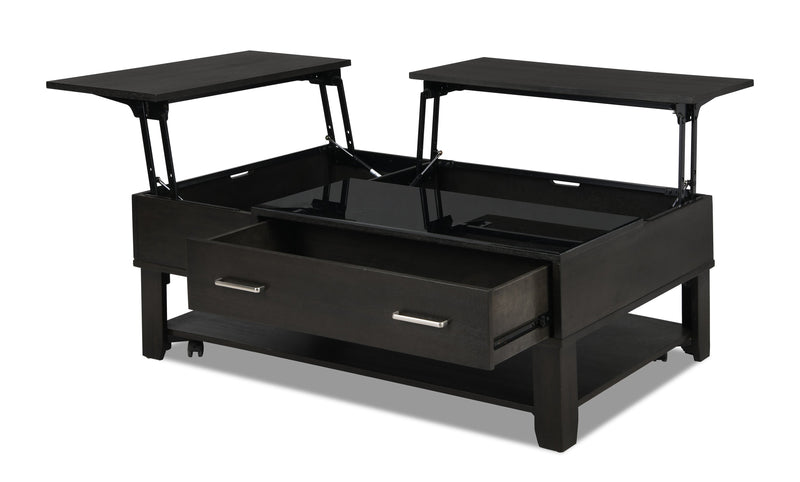 Landon Lift-Top Coffee Table - Contemporary style Coffee Table in Grey Medium Density Fibreboard (MDF), Pine