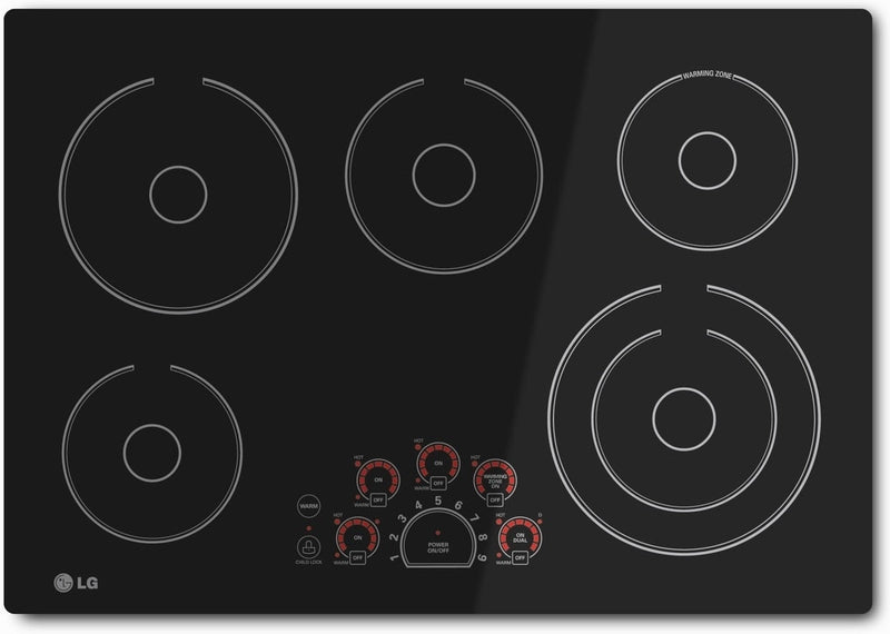 LG Appliances Black 30" Electric Cooktop - LCE3010SB