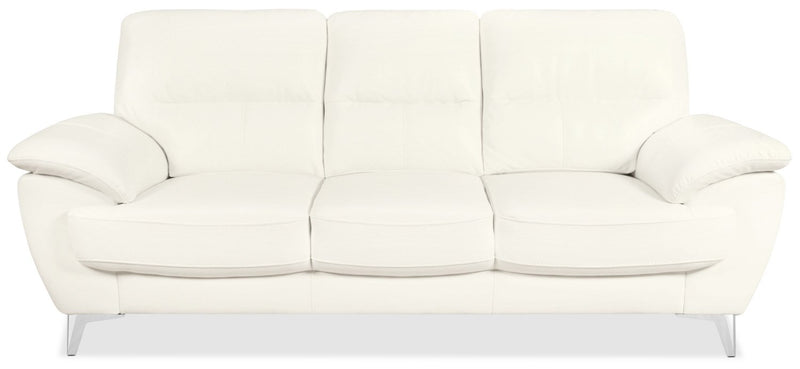Protter Leather-Look Fabric Sofa - Snow