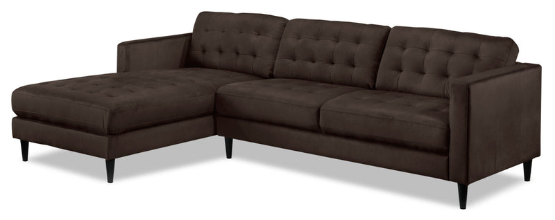 Seymour 2-Piece Sectional with Left-Facing Chaise - Dark Chocolate