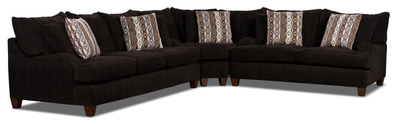 Preesall 3-Piece Chenille Sectional - Chocolate