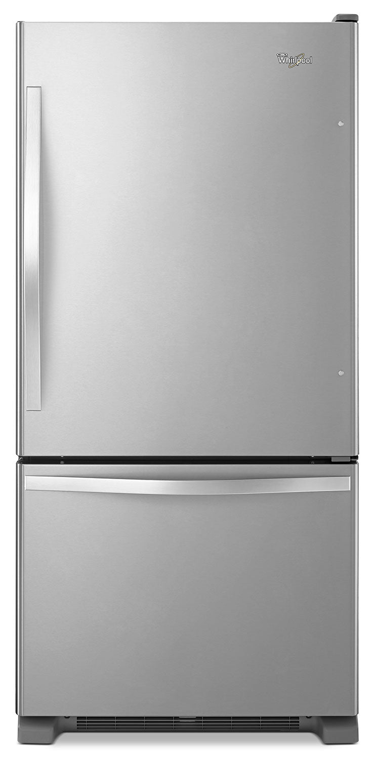 Whirlpool 19 Cu. Ft. Bottom-Mount Refrigerator – Stainless Steel