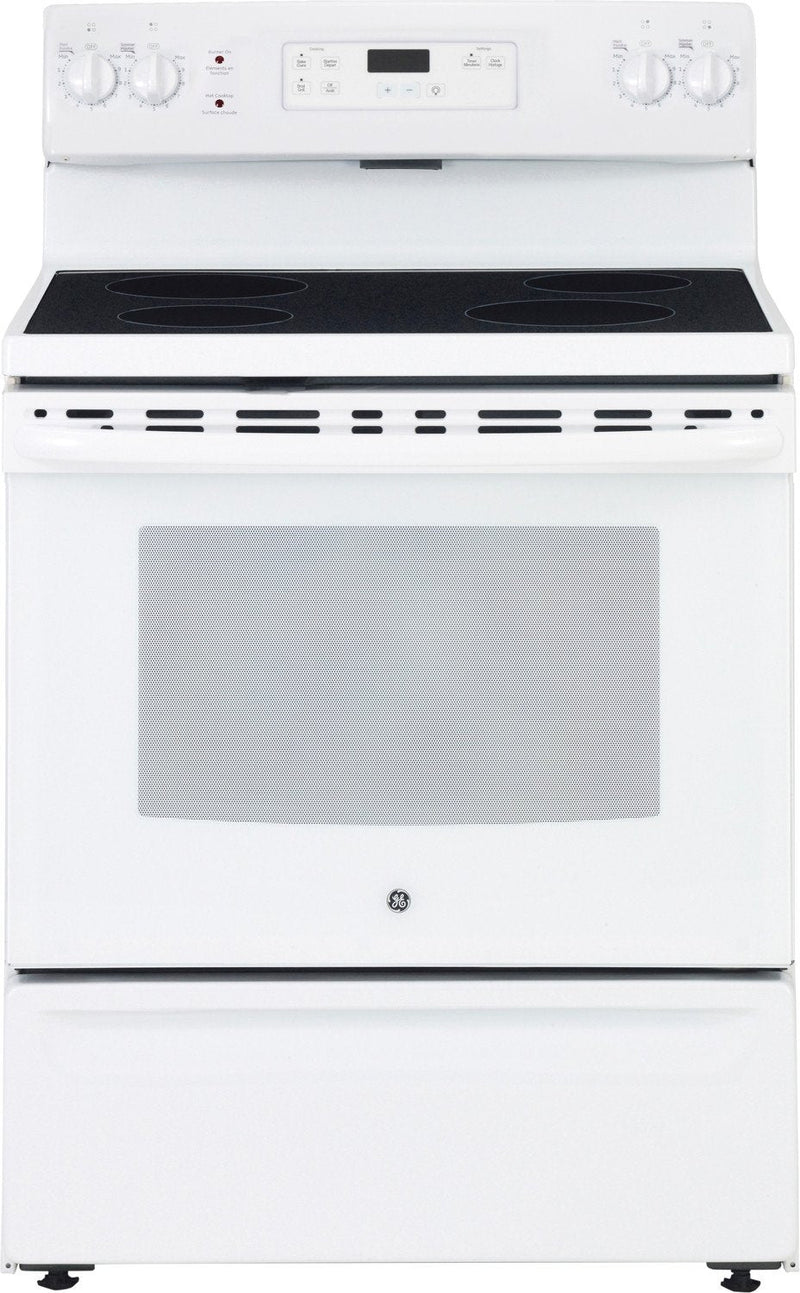 GE White Freestanding Electric Range (5.0 Cu. Ft.) - JCBS630DKWW